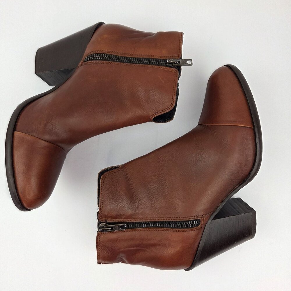 Boemos Brown Italian Leather Ankle Boots Size 38 - Picture 4 of 13